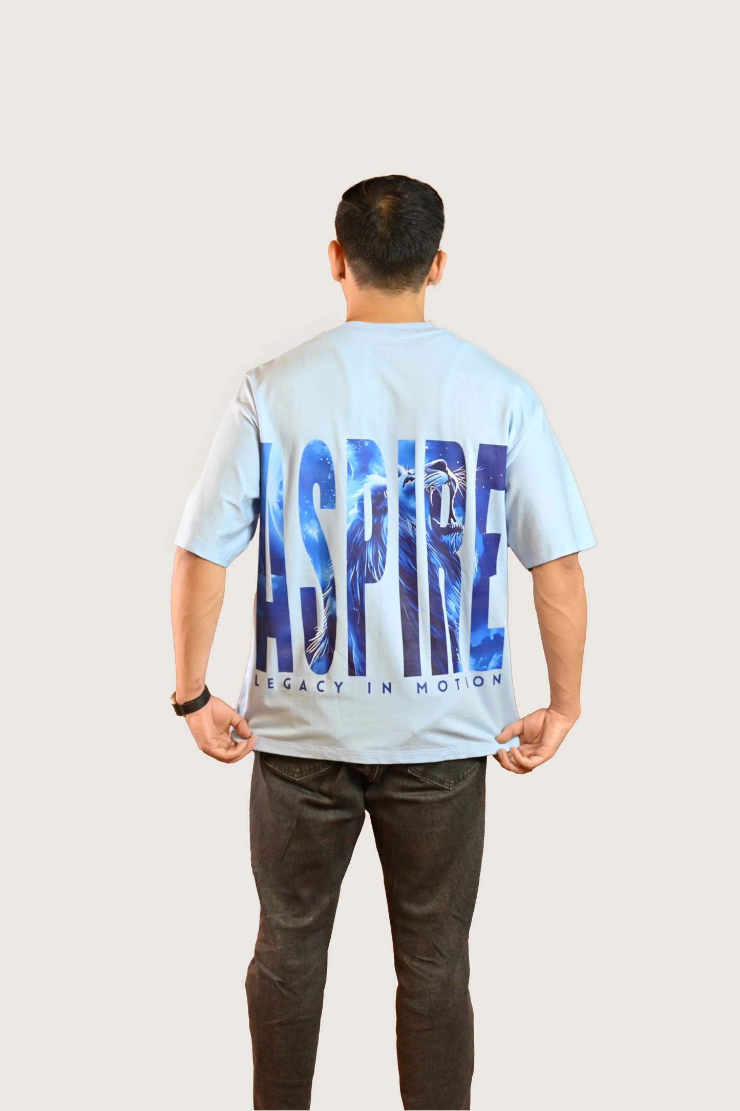 Aspire Oversized Fit Sky Blue T-Shirt