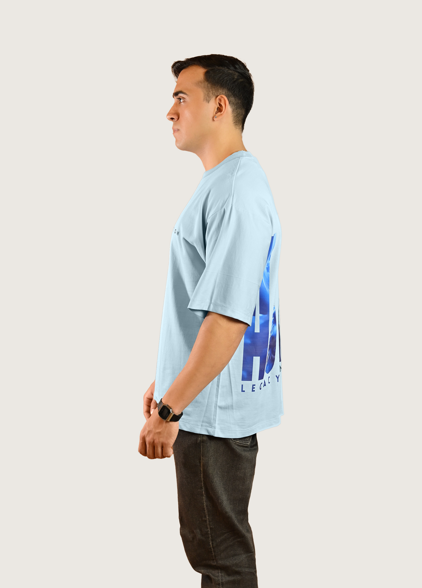 Aspire Oversized Fit Sky Blue T-Shirt