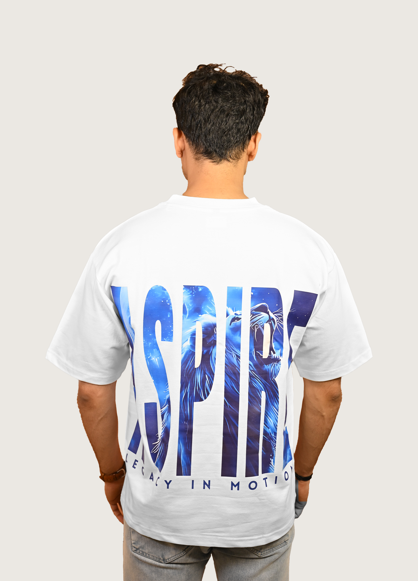 Aspire Oversized Fit White T-Shirt