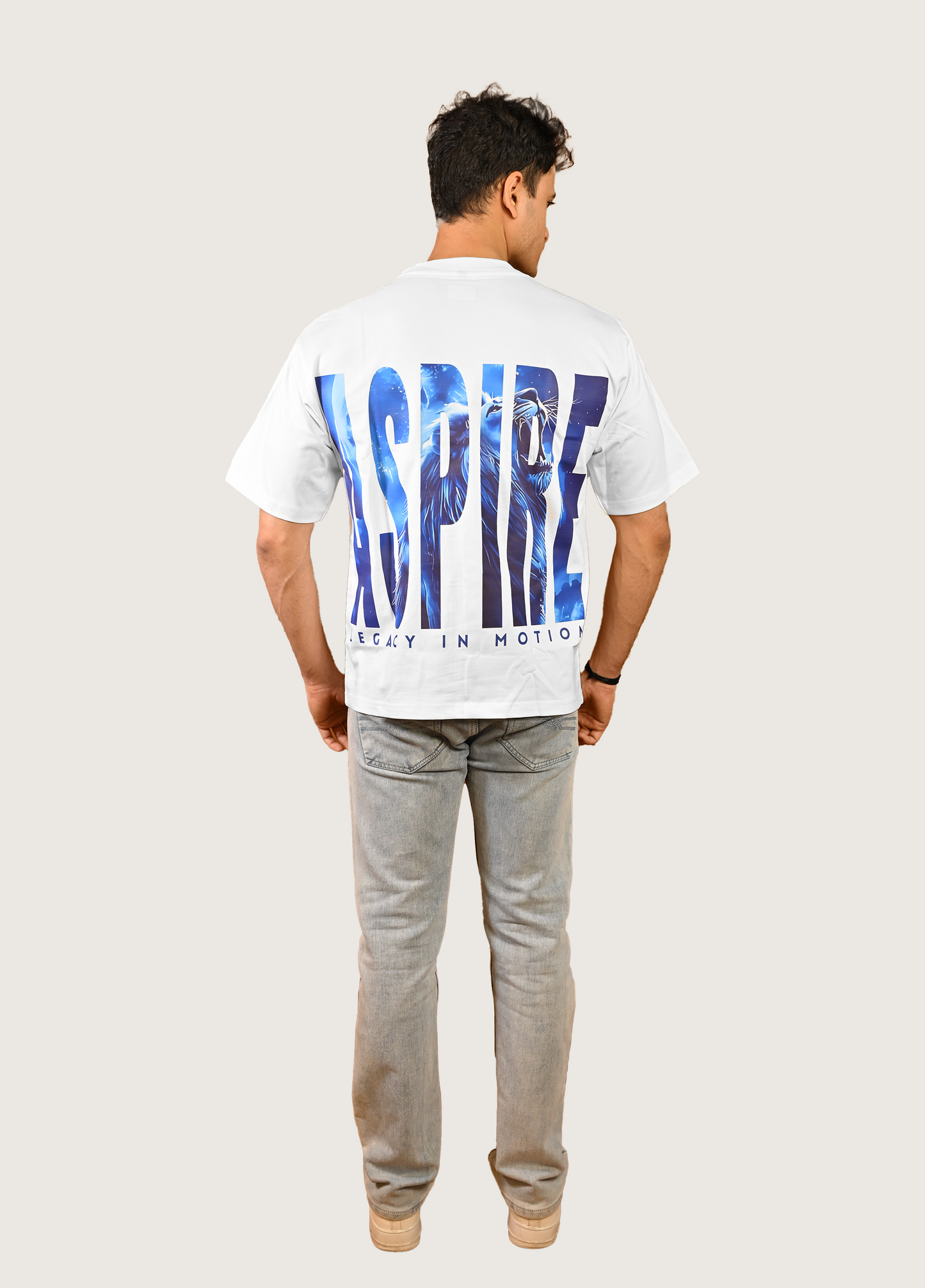 Aspire Oversized Fit White T-Shirt