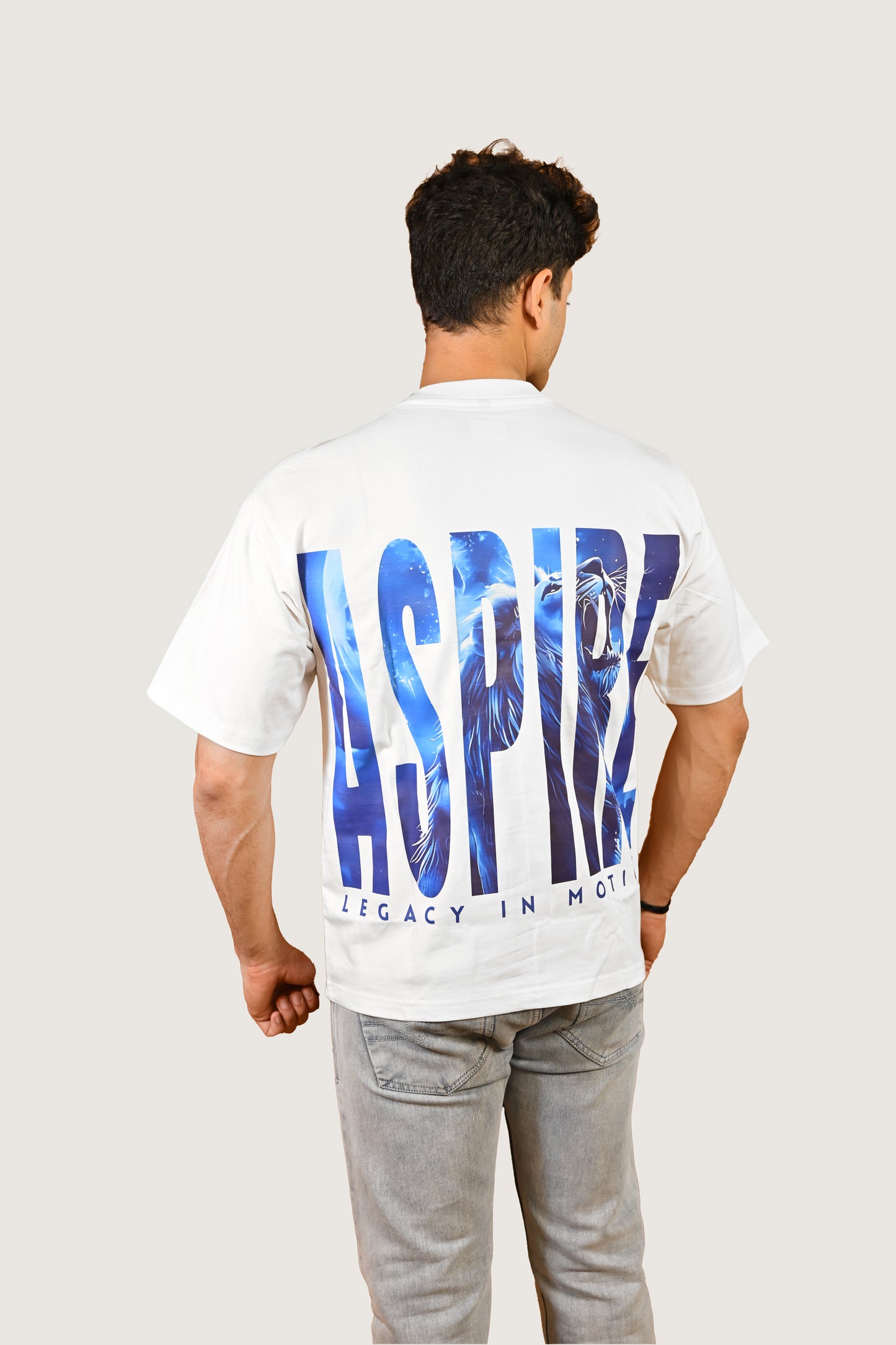 Aspire Oversized Fit White T-Shirt