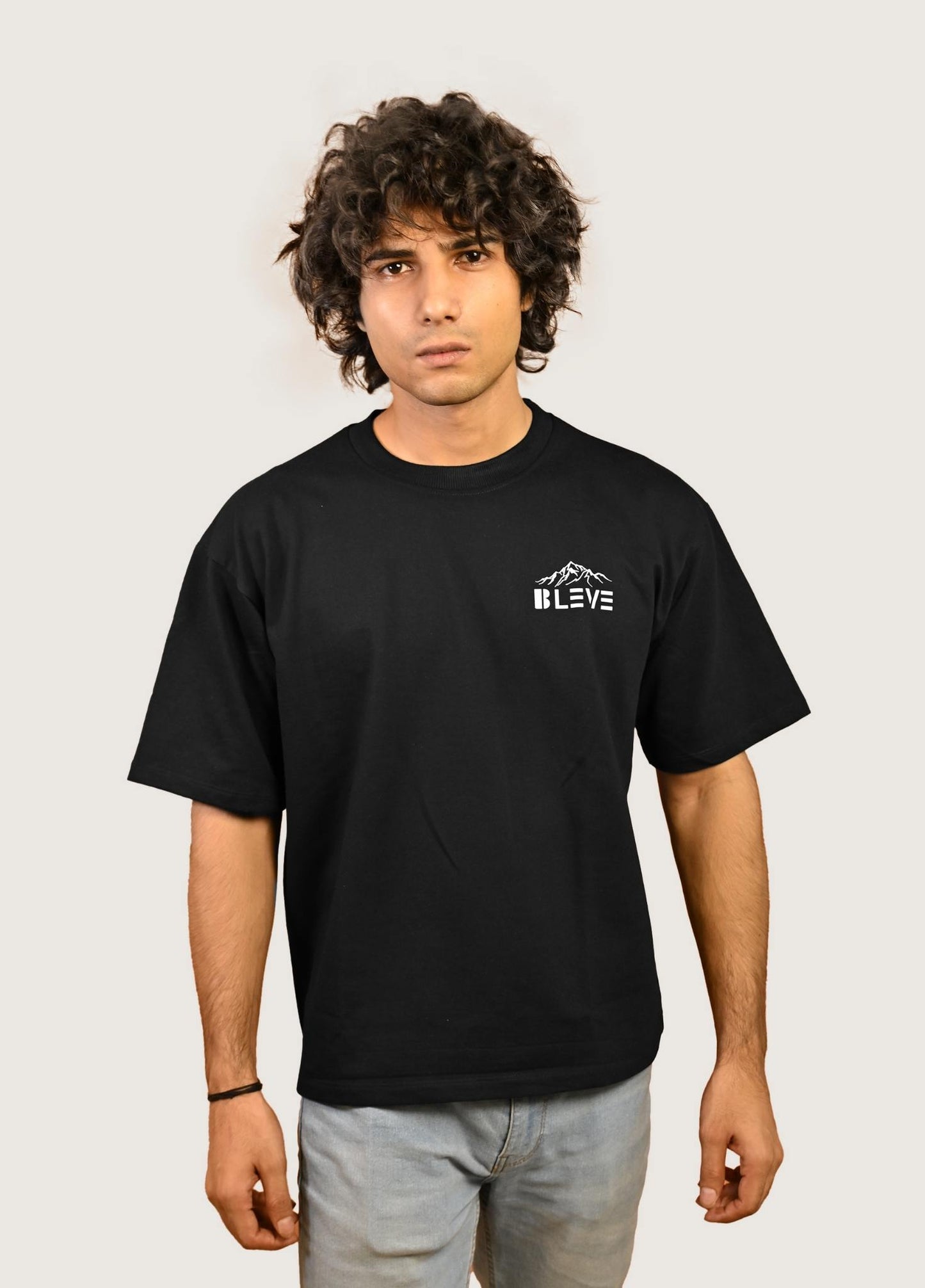 Dream, Climb, Conquer, Oversized Fit Black T-Shirt