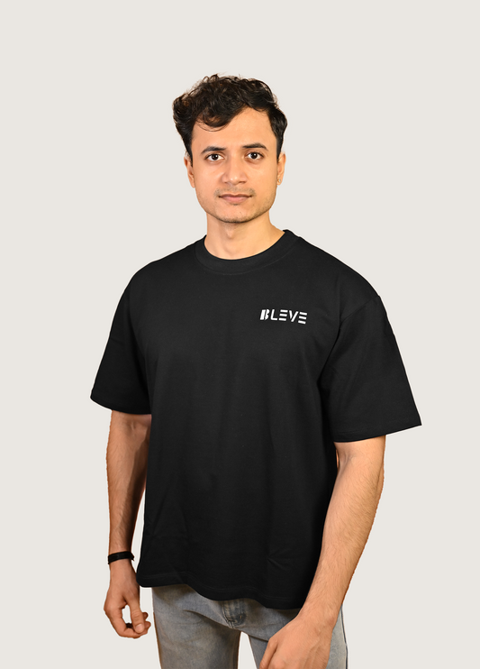 Elevate Oversized Fit Black T-Shirt Unisex