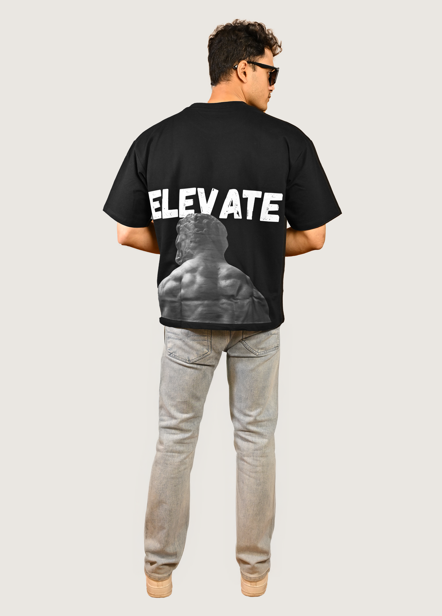 Elevate Oversized Fit Black T-Shirt Unisex