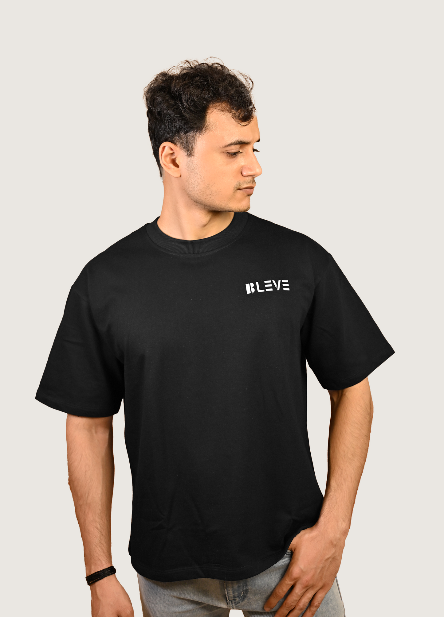 Elevate Oversized Fit Black T-Shirt Unisex