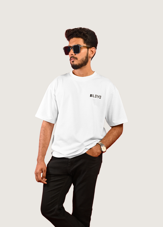 Elevate Oversized Fit White T-Shirt