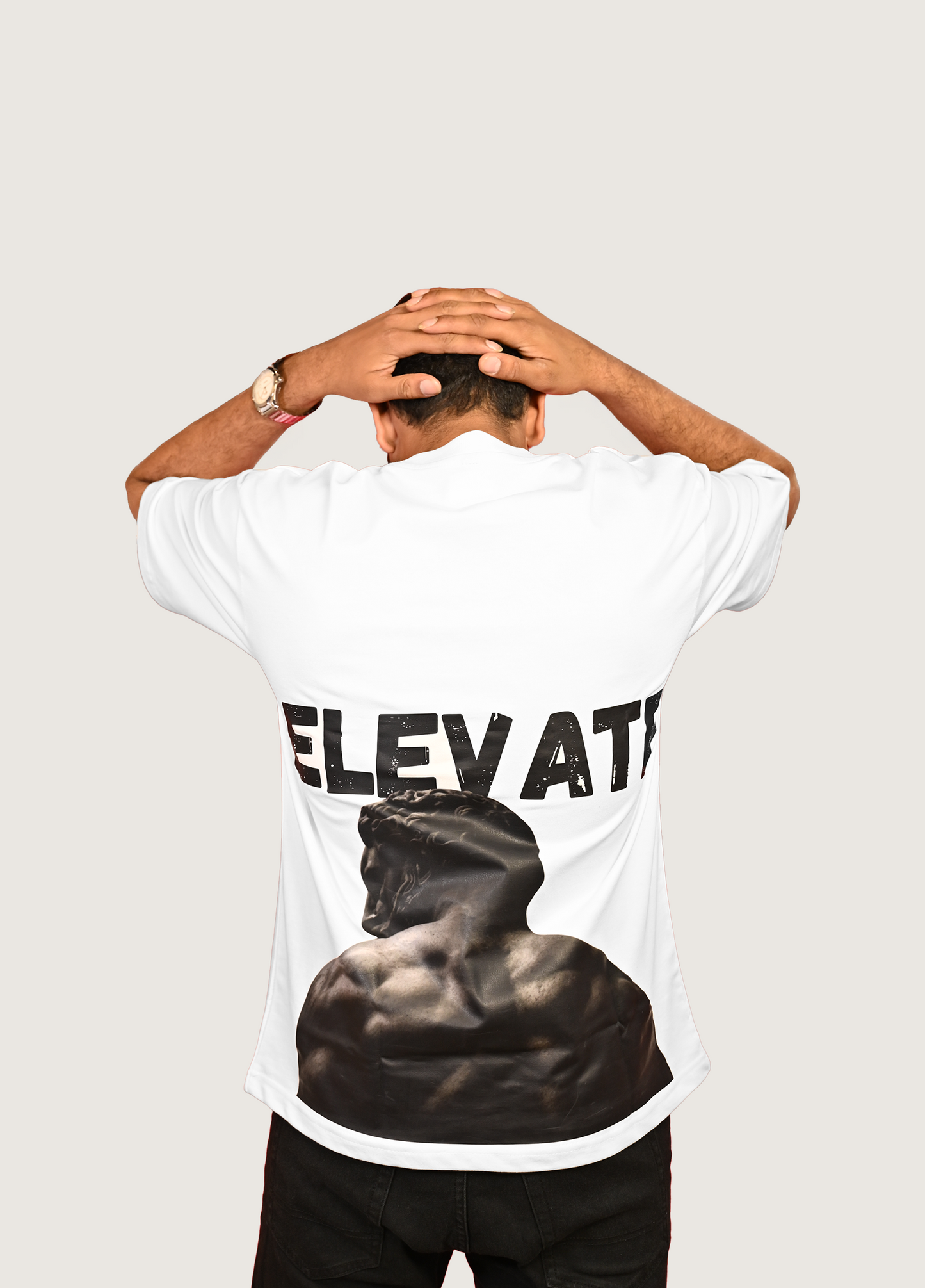 Elevate Oversized Fit White T-Shirt