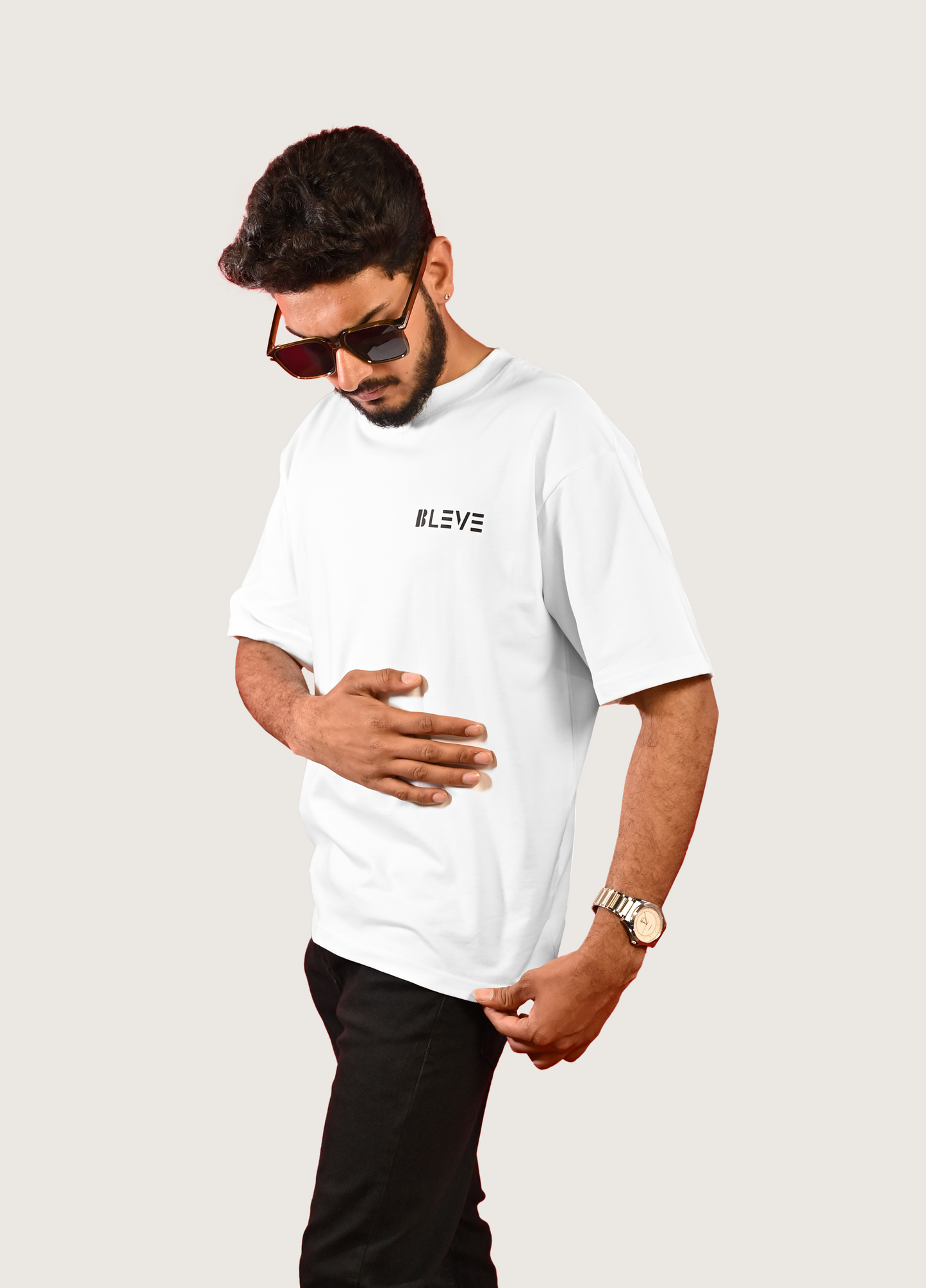 Elevate Oversized Fit White T-Shirt