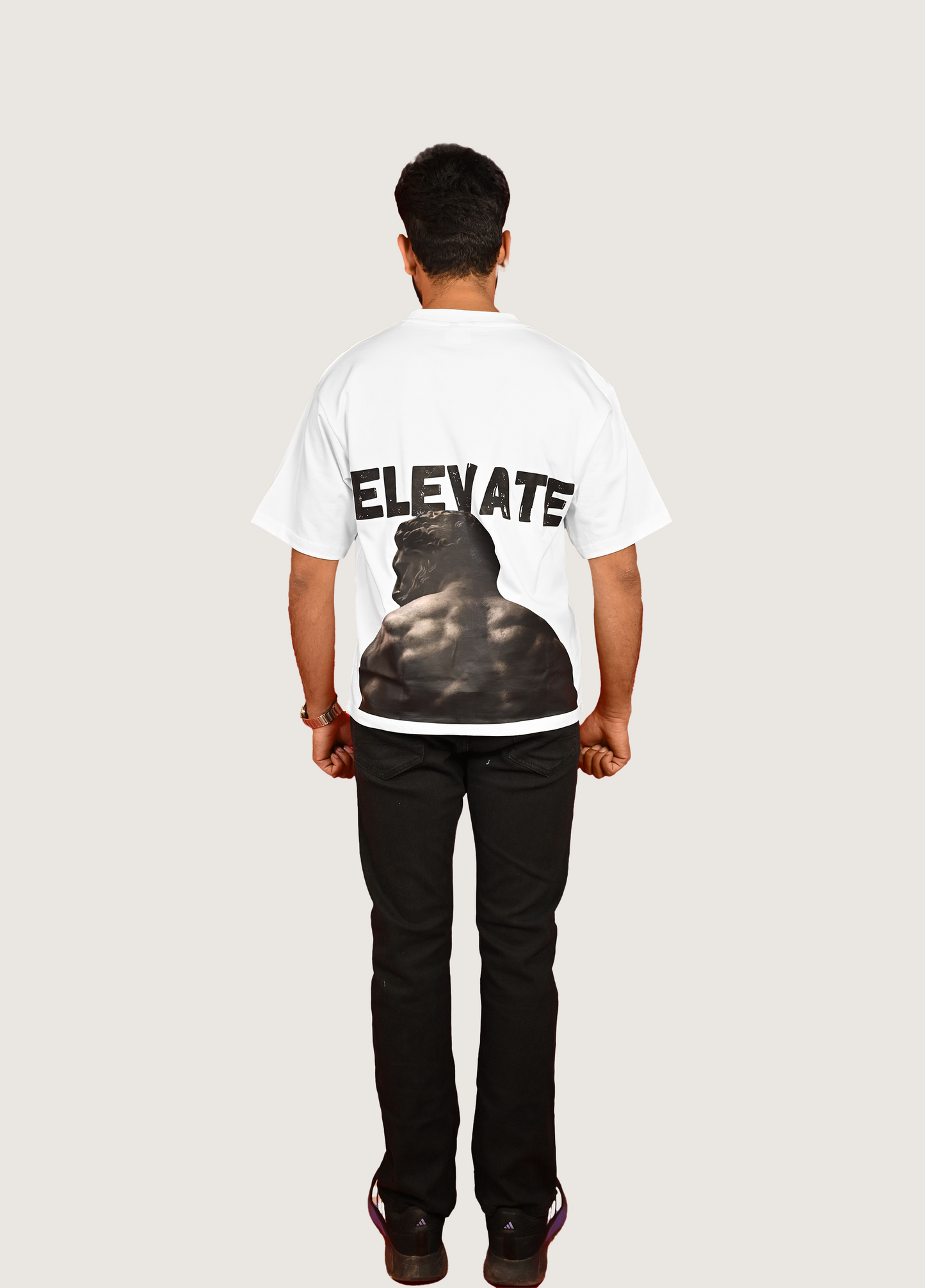 Elevate Oversized Fit White T-Shirt