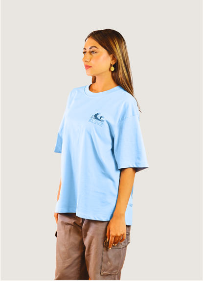 Be The Shark Oversized Fit Sky Blue T-shirt