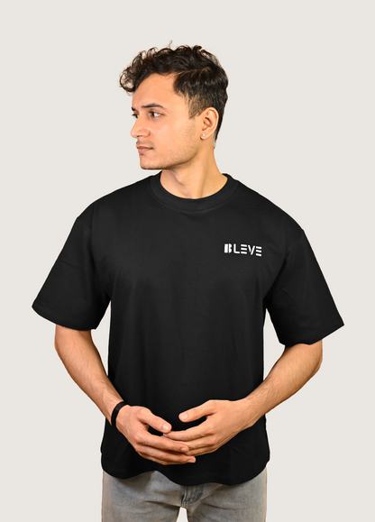 Elevate Oversized Fit Black T-Shirt Unisex