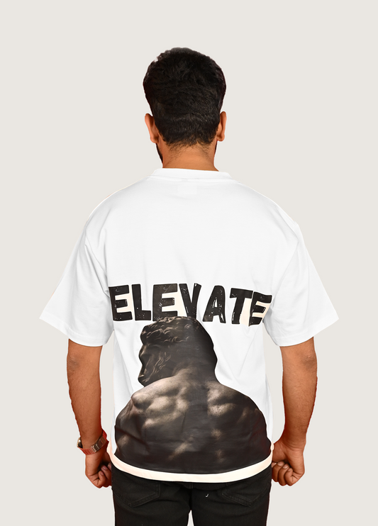 Elevate Oversized Fit White T-Shirt