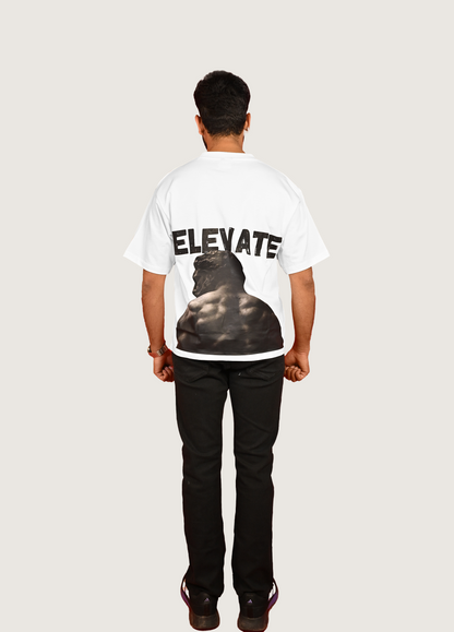 Elevate Oversized Fit White T-Shirt